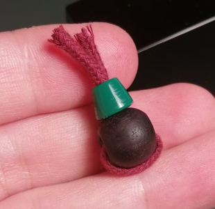 古玩老改对口10mm紫檀三通佛头佛塔料器绿色男女款百搭diy配饰款