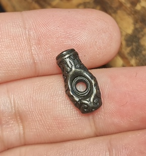 利马铜手工藏传唐草纹印章卡子侧挂文玩藏印卡子背云线束卡环配饰