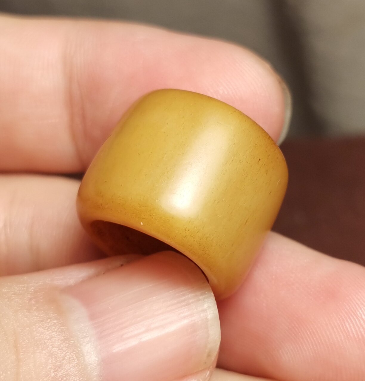 西藏文玩19mm牦牛骨玉化灵骨包浆油润一物一图大骨圈跑环跑圈饰品
