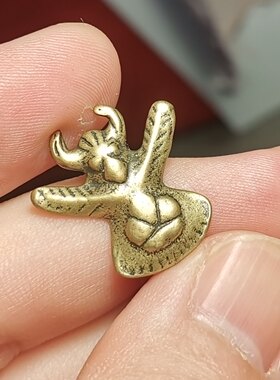 牧区古玩小尺寸20*21mm黄铜板金翅大鹏鸟挂件吊坠一物一图老款式