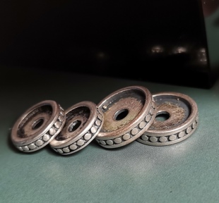 西藏文玩藏银白铜连珠纹老隔片佛珠手链男女百搭diy配饰配件隔片