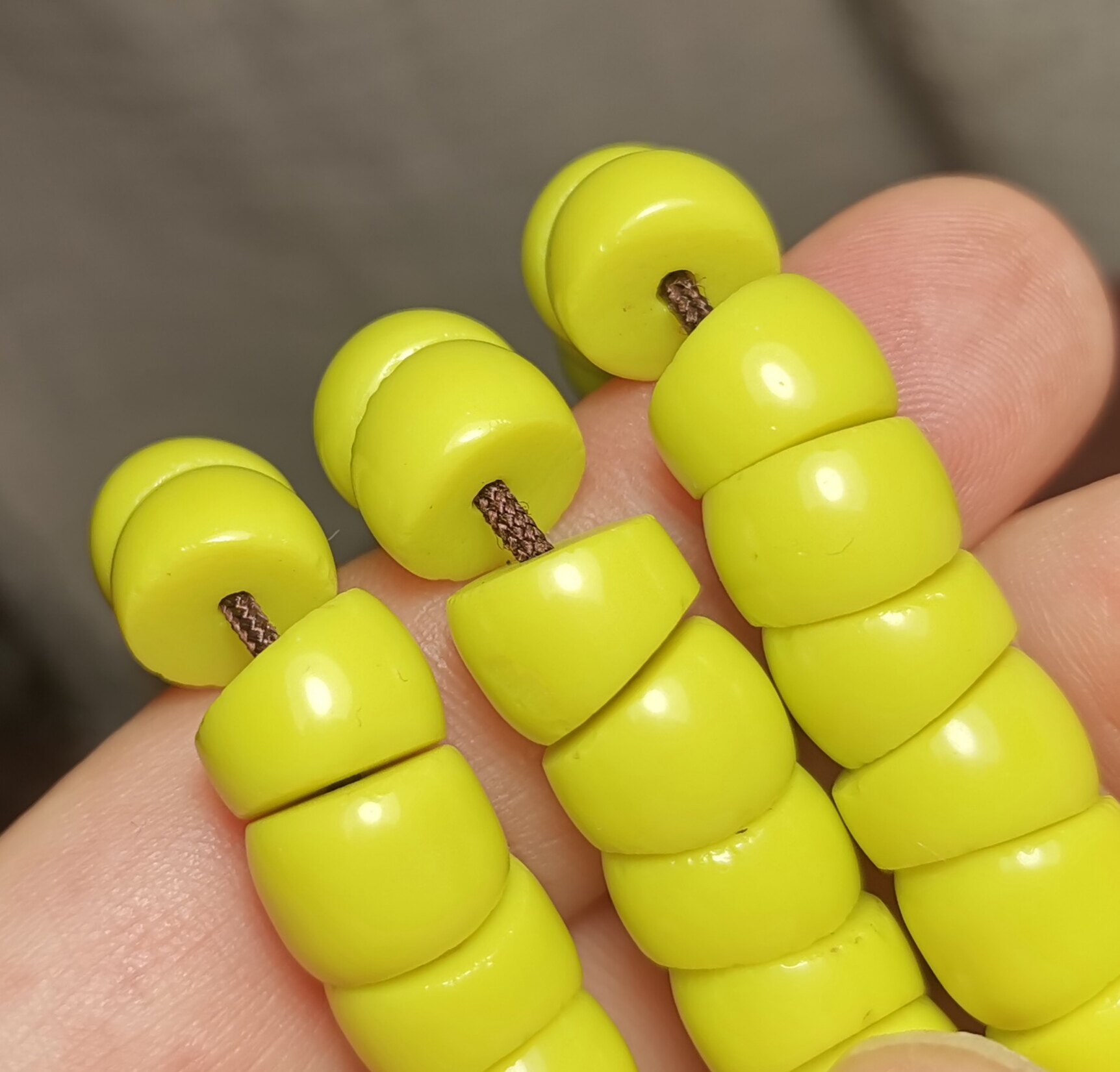 西藏文玩10mm斜切马蹄形老款式黄琉璃雪巴佛珠元素款锁骨链手链珠