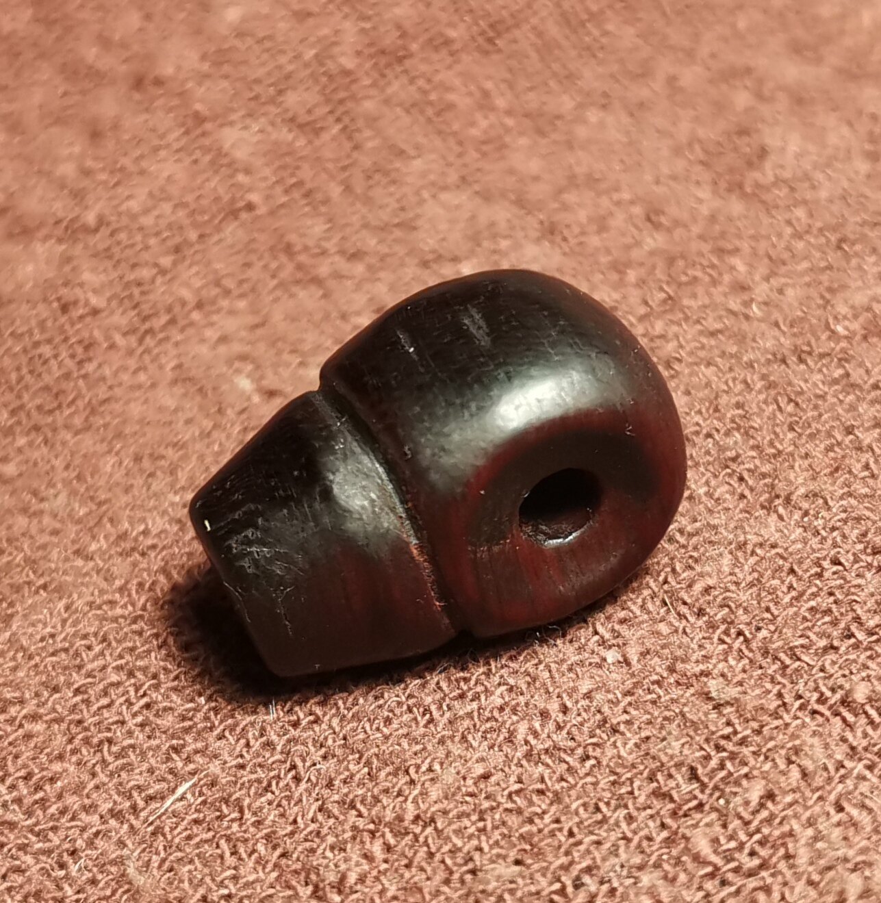 西藏文玩13*20mm三通佛头小叶紫檀限量款压痕到位锁骨链结尾配件