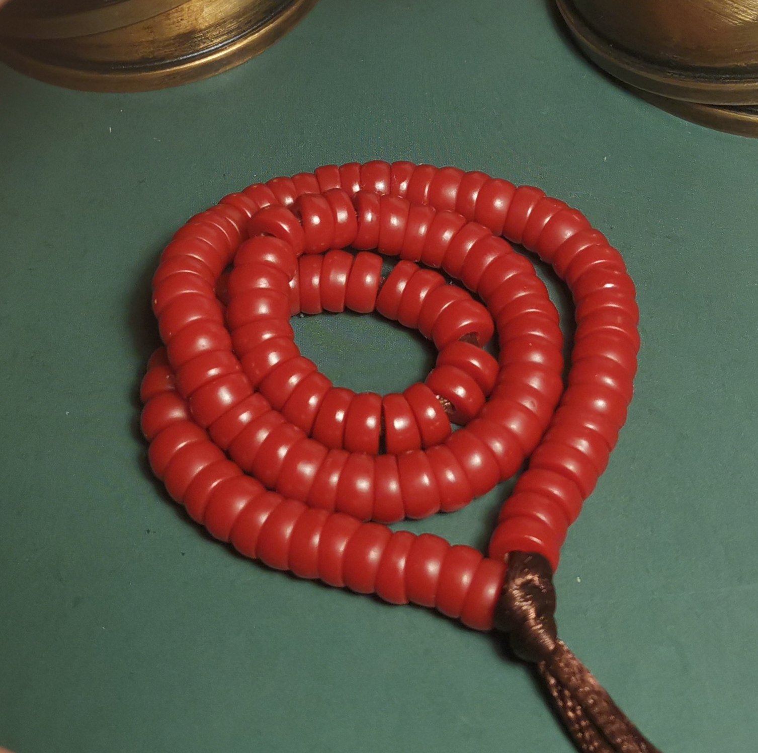 小尺寸108颗7mm左右红色料器树脂斜切马蹄形隔片念珠手链一物一图