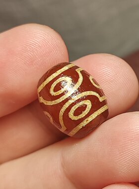 西藏文玩13*15mm六眼天珠红玉髓玛瑙老款式百搭饰品顶珠腰珠隔珠
