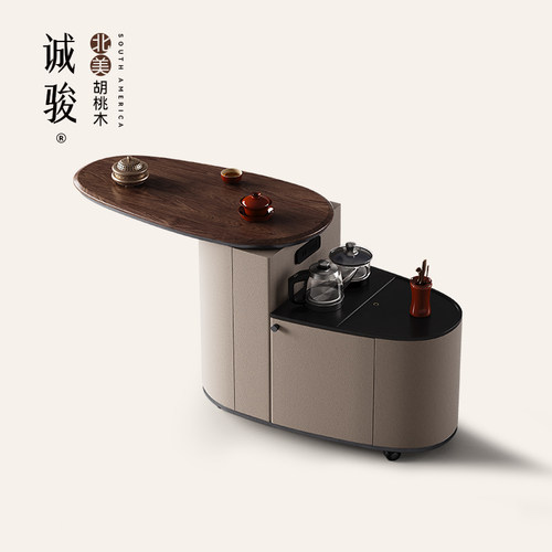 实木茶水柜客厅靠墙轻奢高级感
