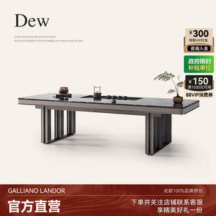 诚骏意式极简茶桌轻奢天然大理石铂金钻办公桌带茶台一体式泡茶桌