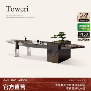 诚骏天然大理石茶桌椅组合一桌五椅设计师新款现代高端轻奢茶台桌