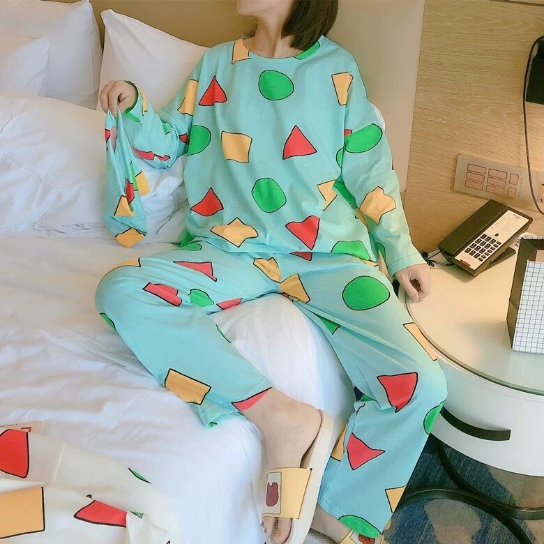 长袖睡衣女春秋加大码睡衣女夏韩睡袍/浴袍