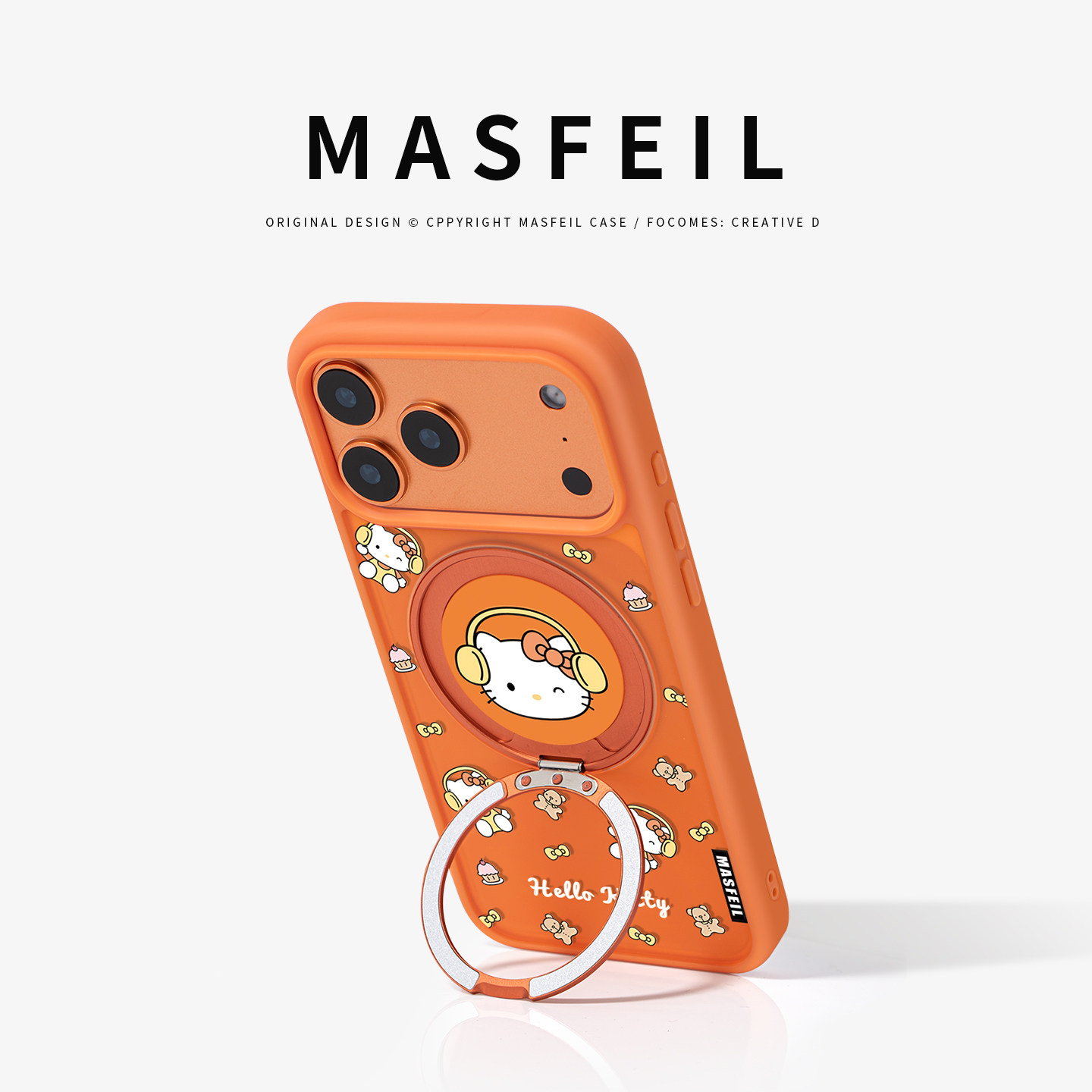 ZHIZHE×橙色猫咪派对适用苹果17promax手机壳iPhone17pro新款带支架ip17全包Fo5磁吸支点网红高级保护套