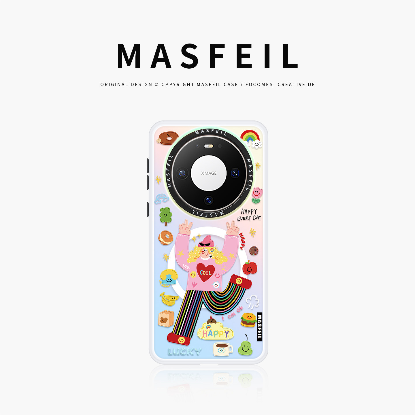 ZHIZHE×快乐定格适用华为Mate80Promax手机壳磁吸带支架mate60保护套可爱mt70por+新款女50/40高级感网红