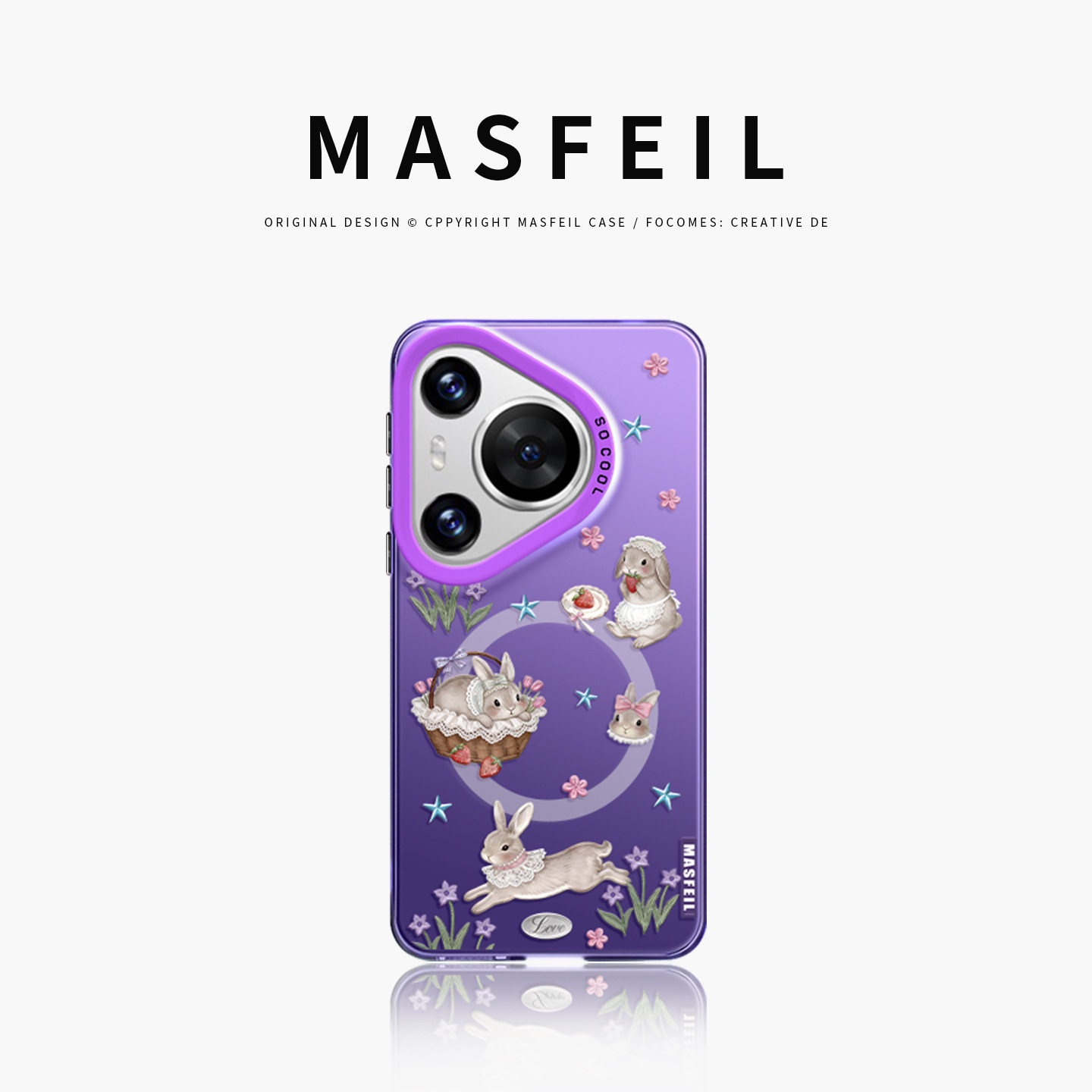 ZHIZHE×小兔庄园适用华为Pura80手机壳磁吸p70/p60pro新款小众p50高级感p40带支架全包可爱保护套Ultra