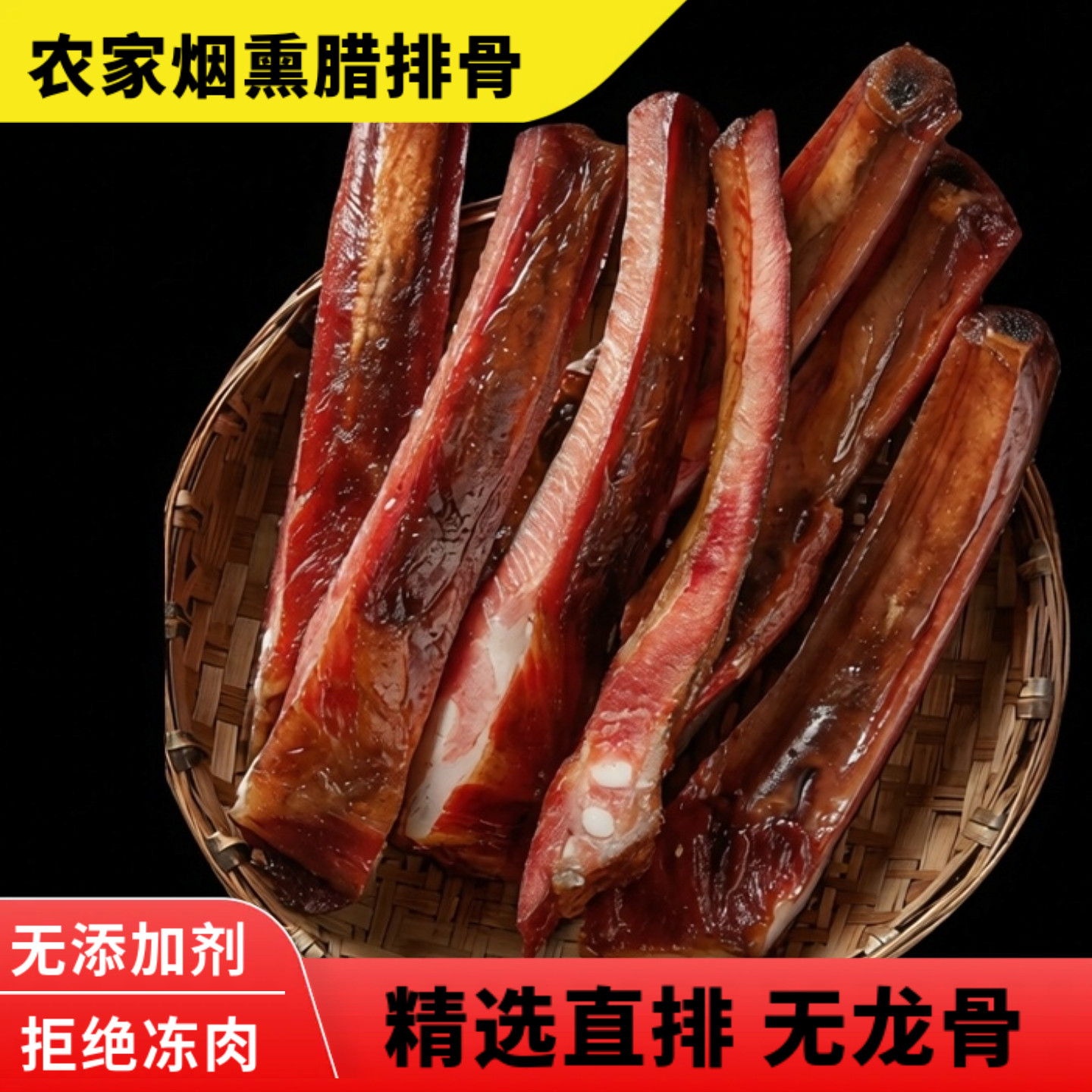 湖北农家烟熏腊排骨无添加散装