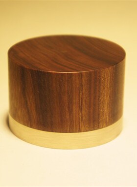 简约黄铜底座圆形木质t镇纸家居桌面摆件文房四宝绘画用品