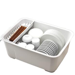 碗碟盘餐具家用碗架置物架子碗筷收纳盒 厨房沥水碗柜带盖放碗箱装