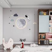 宇航员卡通儿童壁纸儿童房墙布男孩卧室壁布简约背景墙壁画