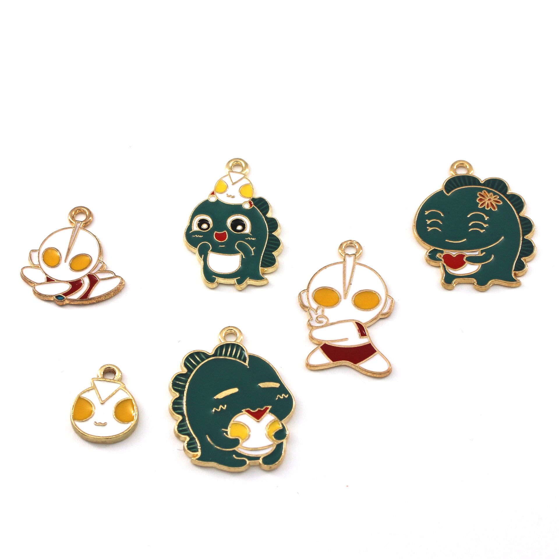 q版可爱奥特曼打怪兽手工diy合金滴油挂件钥匙扣吊坠饰品配件装饰