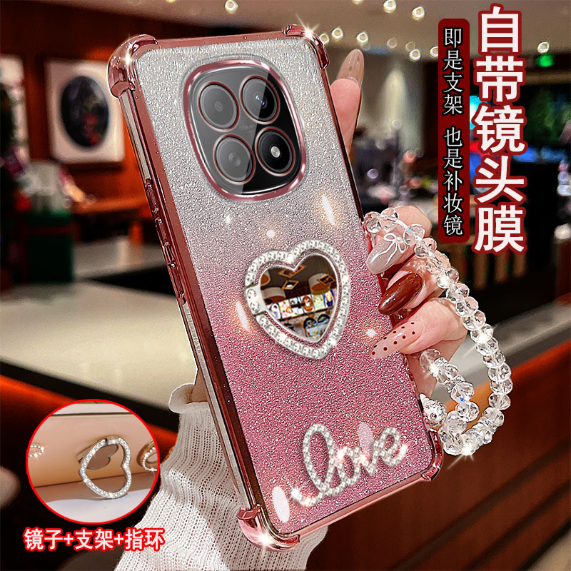 红米note15手机壳镶钻指环