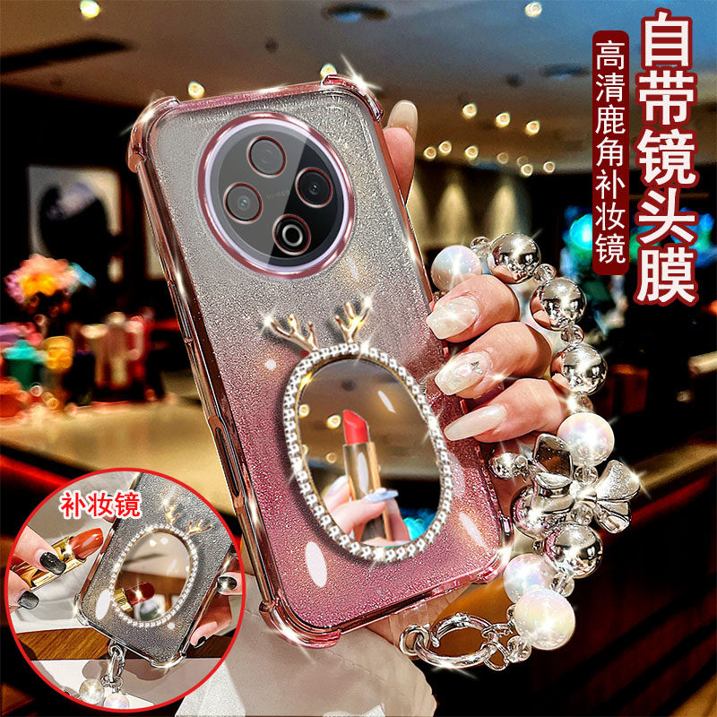 适用于vivo Y500手机壳pro镶钻V2516A四角气囊防摔保护鹿角镜子镜镜头全包女款潮流新款四角加厚款网红奢华