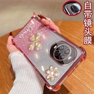 软硅胶防摔保护套时尚 新品 AL00蝴蝶镜头全包边MLA女款 适用华为Nova14手机壳pro四角气囊镶水钻ultra立体TLR