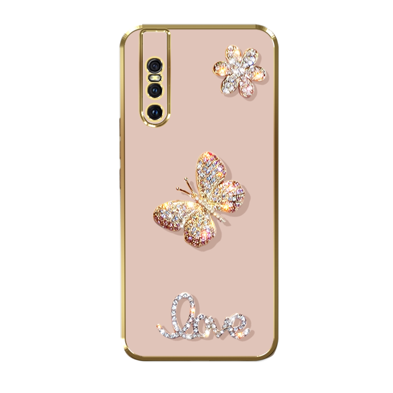 水闪镶钻蝴蝶手机壳vivos1防摔