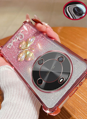 华为畅享70X手机壳5G气囊活力版镶钻麦芒30立体蝴蝶BRE-AL80镜头全包边AL00A女款新TYH641M软硅胶防摔保护套