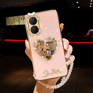 荣耀畅玩40plus镶闪钻爱心补妆镜