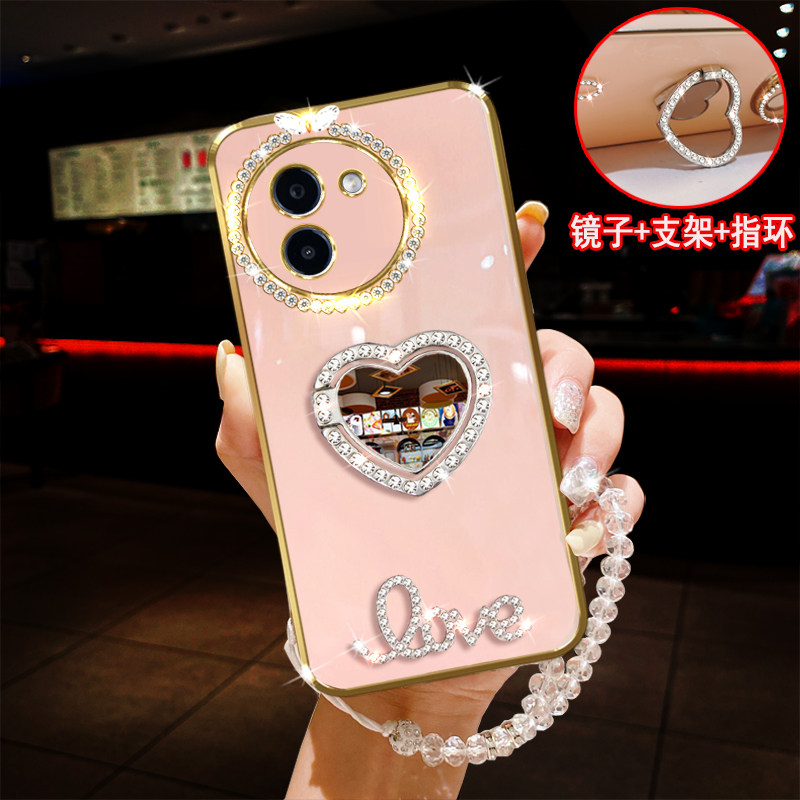 适用vivo y200手机壳5G镶钻LOVE字母vivoy200镜子i指环360旋转GT支架T旋转保护壳防摔软胶镜头全包边女款新品