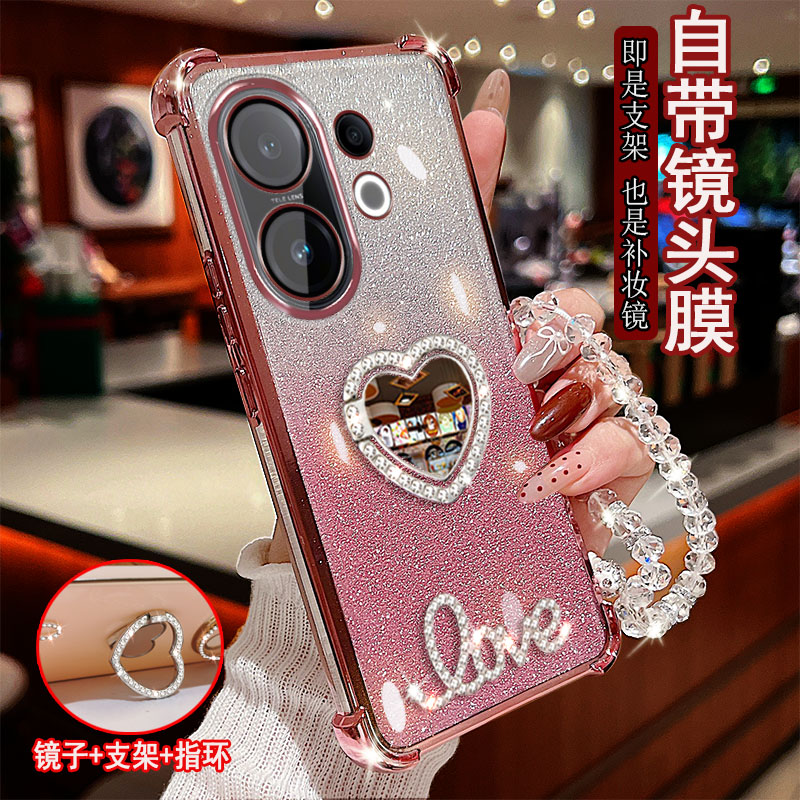 适用vivo s30手机壳promini镶钻指环支架四角气囊防摔vivo保护套女款一体镜头膜全包边软尚新网红奢华新品