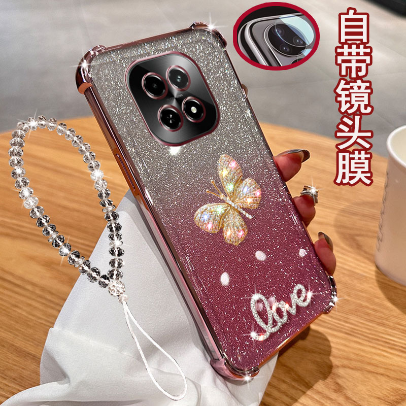 真我V60手机壳蝴蝶防摔镶钻