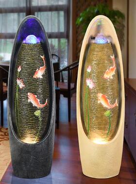 极速新款欧式流水喷泉q装饰生财轻奢水景客厅办公室落地摆件开业