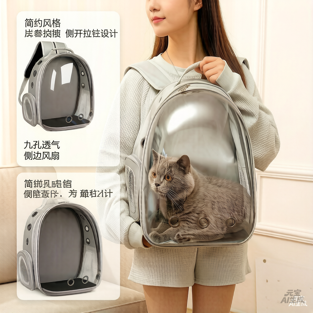 宠物猫犬大容量全景透明猫包