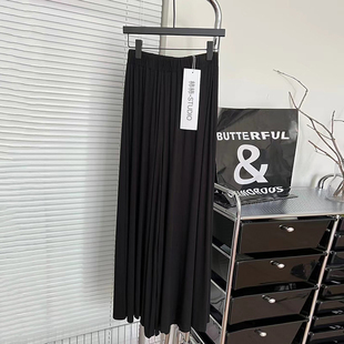 黑色莫代尔垂感半身裙女2026春夏高腰显瘦宽松长裙莫代尔甩甩裤 子