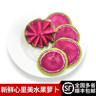 新鲜心里美水果萝卜 现拔现发生吃脆甜爽口泡菜红心萝卜 顺丰包邮