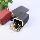 2025新款 头层牛皮迷你口金包女小众设计高级感零钱口红带镜子小包