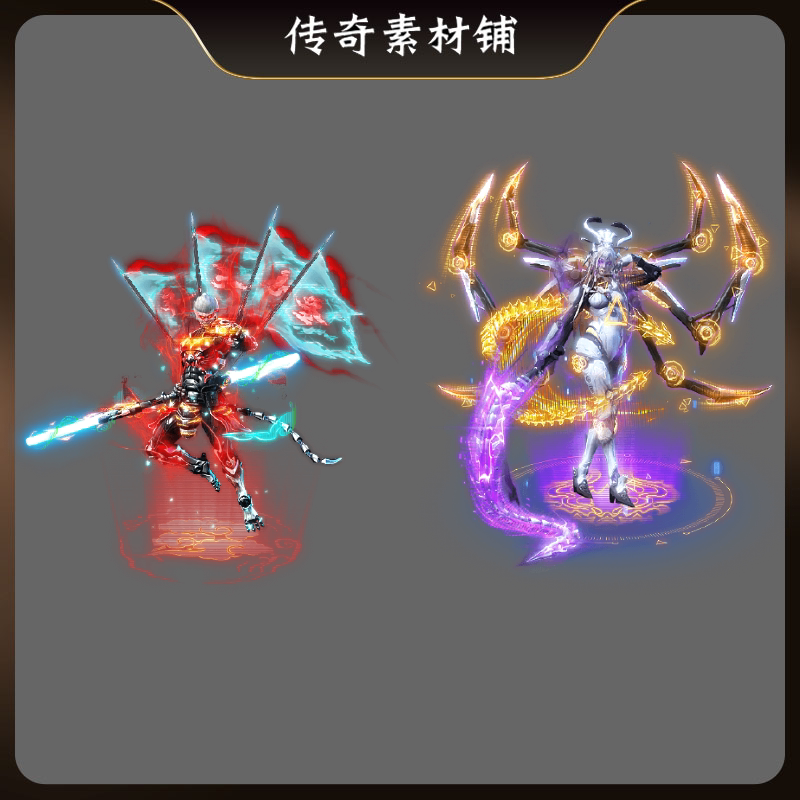 传奇男女一体时装PNG素材
