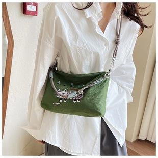 刺绣新款 猫咪斜挎包2025单肩包春夏休闲外出通勤托特包百搭手提