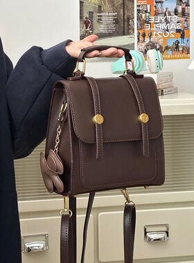 复古百搭双肩包女手提小背包学生上课大容量休闲学院风JK包斜挎包