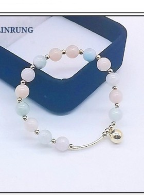 小众森系摩根石金珠生日礼物手串