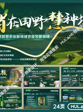 C88创赛挑战杯智慧农业绿色科技感乡村振兴互联网+汇报PPT模板