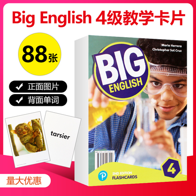 新版Big English4级 教辅用具教师闪卡单词卡第二版4级别教学大卡字卡BigEnglish教师卡片教学用具教辅闪卡