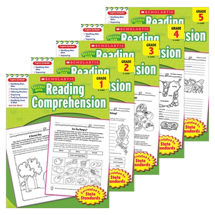英文原版学乐成功系列 Scholastic Success with Reading Comprehension 5册 阅读理解练习 家庭练习册 儿童学习英语