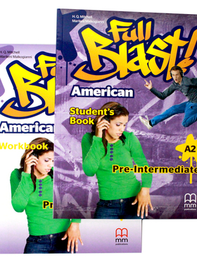 原版进口 Full Blast MM出版青少年初中小学英语欧盟共同语言框架CEFR A2级（课本+练习册）