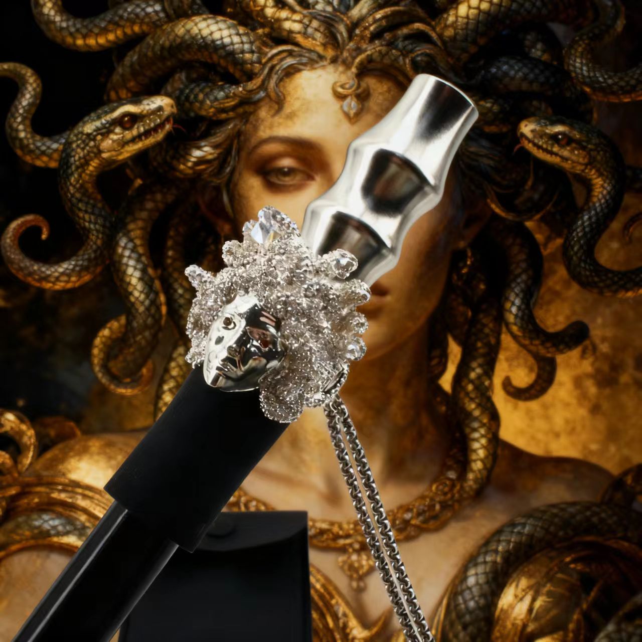 阿尔法赫烟嘴美杜莎金属套嘴网红爆款不锈钢配件高级感便携可循环