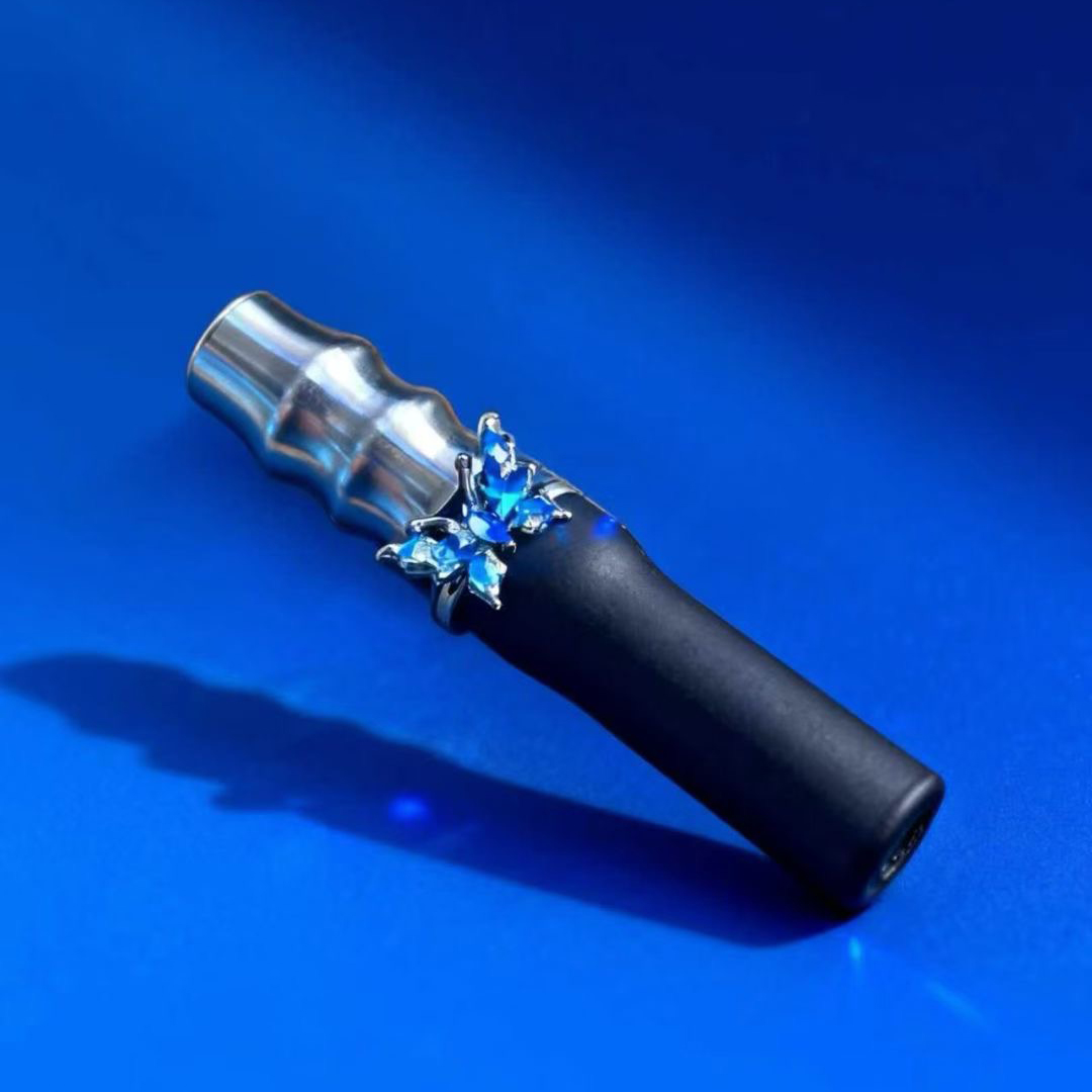 网红爆款阿尔法赫烟嘴金属配件蝴蝶贴钻套嘴小红薯高级便携可循环