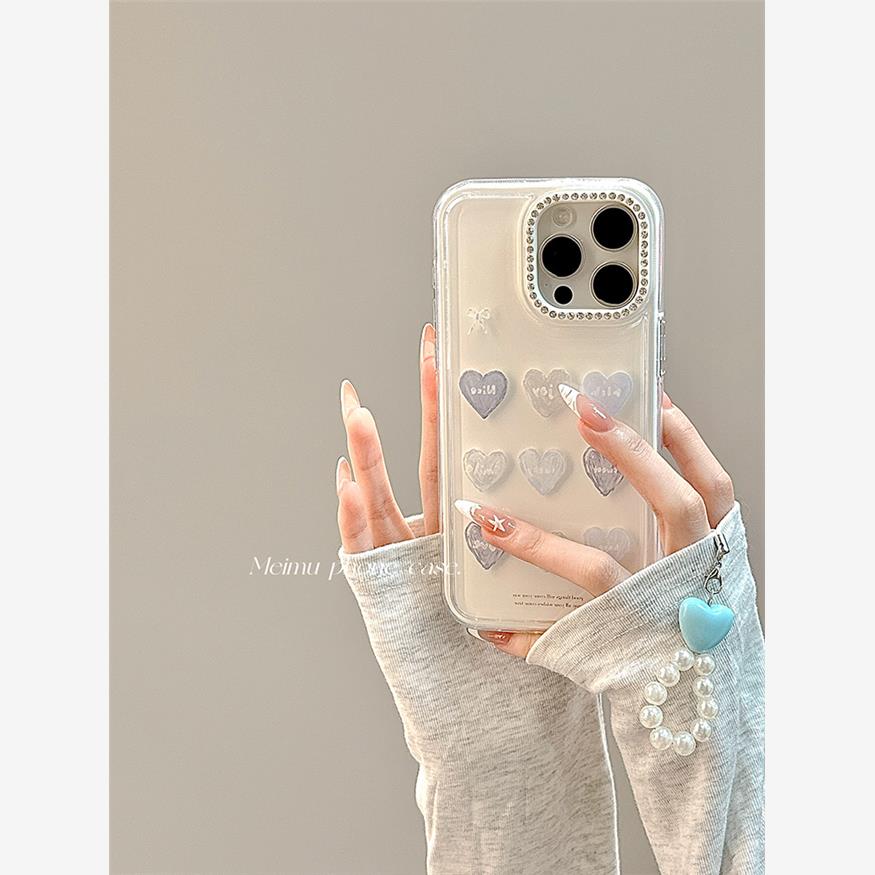 ins韩风简约涂鸦英文爱心适用苹果16promax手机壳iPhone15新款14pro高级感13小众女16pro个性15pro创意16全包