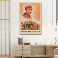 毛主席墙画毛主席是人民心中的红太阳宣传画像客厅书房复古装饰画 thumbnail 3