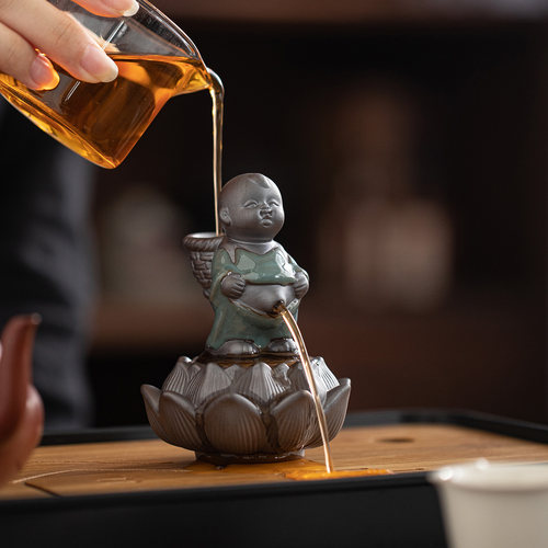 精品创意哥窑尿童茶宠摆件