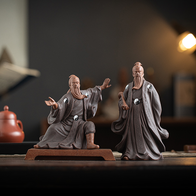 中式禅意紫砂工艺品太极张三丰传奇人物摆件家居客厅博古架装饰品