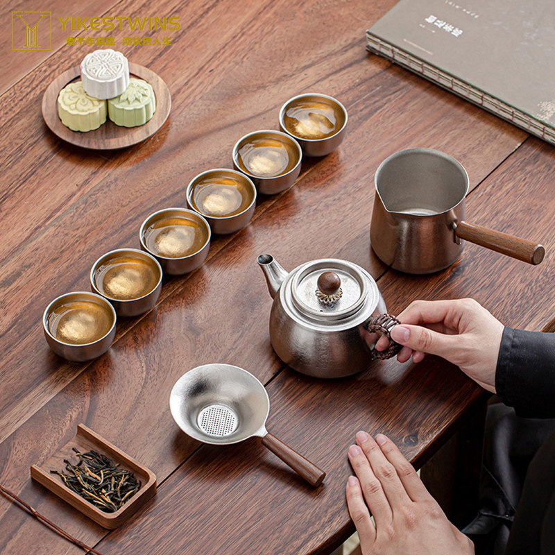 高端纯钛茶具套装轻便家用便携